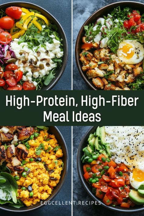 High-protein and high-fiber foods are essential for a balanced diet. Protein helps build and repair tissues, while fiber promotes digestive health and keeps you full for longer. #high protein high fiber meal prep ideas #high protein and fiber meal ideas #high protein meal ideas #high protein meal ideas easy #high protein meal ideas clean eating #high protein meal ideas for dinner #high protein meal ideas dinner #high protein meal ideas for women #high protein meal ideas lunch Meal Ideas Clean Eating, Meal Ideas High Protein, Fiber Meal Prep, High Fiber Meal Prep, Clean Eating High Protein, Meal Prep Ideas High Protein, Dinner High Protein, High Fibre Lunches, Eating High Protein