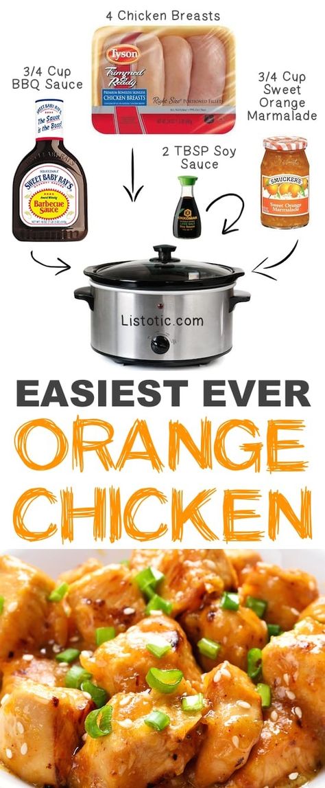 Crockpot Orange Chicken Recipe is an easy family meal you will want to make again and again. Save this recipe for the days you know you are going to need something quick to get on the table when you get home from work. Simple ingredients that taste great on rice, salad or in a wrap. Simple easy quick orange chicken crockpot recipe is a comforting fall or winter meal your whole family will enjoy. #crocktober #crocktoberchicken #orangechickenrecipe #crockpotchickenrecipe #crockpotchicken #chicken Easy Crockpot Orange Chicken, Slow Cooker Kip, Crockpot Orange Chicken, Easy Orange Chicken, Orange Chicken Crock Pot, Cook Meat, Crock Pot Freezer, Orange Chicken Recipe, Diner Recept