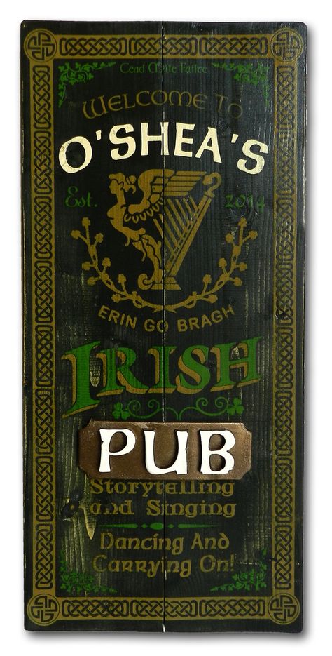 Irish Pub Design, Irish Pub Decor, Irish Bar, Pub Interior, Distressed Wood Signs, Bar Exterior, Pub Design, Design Café, Wooden Plank