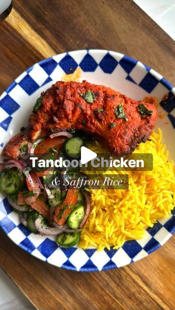 Kausar Raja on Instagram: "AD Tandoori Chicken & Saffron Rice 

I’ve bought you not ONE but FOUR recipes in one with @ninjakitchenuk - using the #NinjaCombi - an entire meal ready for the whole family using only one appliance! Minimal time and effort with maximum flavours - what more could we ask for? The tandoori chicken turned out so succulent and the rice was absolutely perfect - give it a go!

Recipes -
Chicken:
 1 kg Chicken leg quarters
 4 tbsp Greek yoghurt
 1 thumb size piece ginger
 4 cloves garlic 1 lemon, juiced
 1 tbsp tomato purée
 1 tbsp ground cumin
 1 tbsp ground coriander
 1 tsp fenugreek leaves
 1 tsp red chilli powder (or to taste)
 3 tbsp tandoori masala
 1/4 tsp red food colouring
 Salt to taste
 1 tbsp ghee
 1 tbsp veg oil

 Saffron Rice:
 2 cups washed rice
 4 cups c Tandoori Chicken Recipe, Kachumber Salad, Leg Quarters, Chicken Leg Quarters, Saffron Rice, Tandoori Masala, Red Chilli Powder, Fenugreek Leaves, Chicken Masala