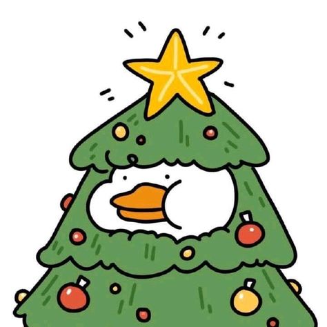 Christmas Cards Drawing, Duck Drawing, Christmas Duck, Christmas Doodles, Cartoon Christmas, Funny Doodles, Christmas Drawing, Cute Little Drawings, Doodle Drawings