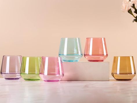 Amazon.com: Physkoa Colored Stemless Wine Glasses Set of 6, Multi color Wine Glasses14oz,Diamond Shaped Cocktail Glass,Colorful Short Tumblers.Unique Drinkware for Wedding,Birthday,Housewarming,Party : Health & Household Disposable Wine Glasses, Colored Wine Glasses, Bar Glassware, Stemless Wine Glasses, Housewarming Party, Cocktail Glass, Diamond Shaped, Wine Lovers, Hostess Gifts