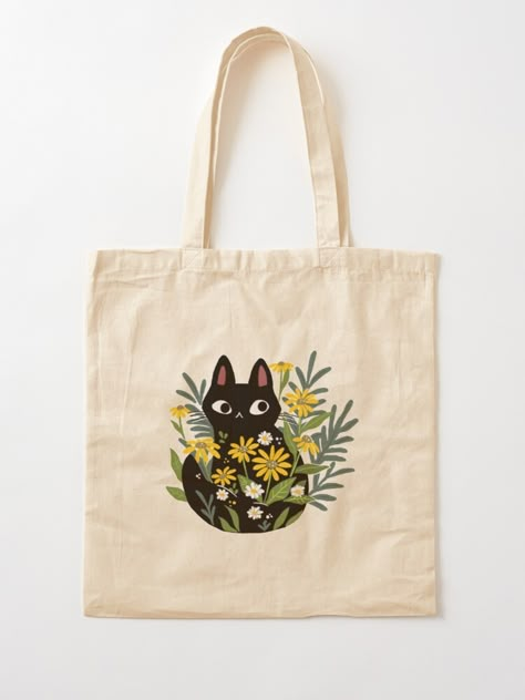 Cloth Bag Painting Ideas, Tote Bag Cat Design, Cat Tote Bag Design, Tote Bag Inspo Paint, Bag Print Design, Tote Bag Decoration, Cool Tote Bag Design, Diy Tote Bag Painting Ideas, Tote Bag Art Design