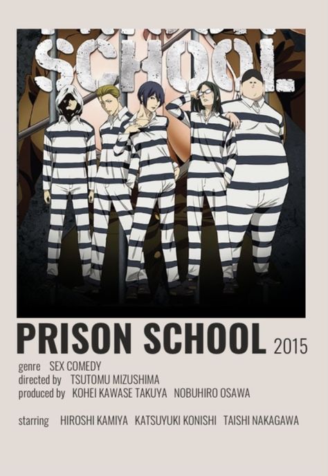 Anime Recommendations Poster, Anime Posters Minimalist, Minimalist Anime Poster, School Minimalist, Minimalist Anime, Prison School, Anime Suggestions, Anime List, Film Posters Minimalist