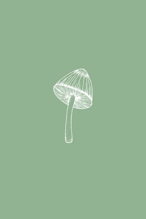 Green Google Wallpaper, Sage Green Mushroom Wallpaper, Ios 16 Wallpaper Aesthetic Green, Green Aesthetic Mushroom, Green Mushroom Aesthetic, Mushroom Homescreen, Creme Widgets, Ipad Aesthetic Green, Green Aesthic Wallpaper