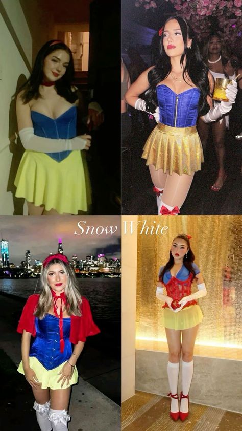 Snow White And Evil Queen Costume, Poisoned Snow White Costume, Party Halloween Outfits, Snow White And Prince Costume, Snow White Costume Couple, Snow White Corset Costume, Snowwhite Costume Couple, Cute Snow White Costume, Snow White Adult Costume