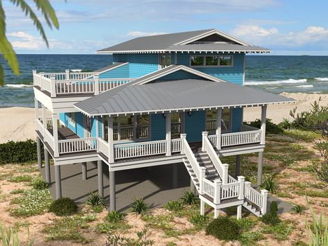 Bonefish Bay - Coastal Home Plans Coastal Homes Plans, Beautiful Beach Houses, Beach House Plan, Southern Style House Plans, Coastal House Plans, Beach House Plans, Tropical Home Decor, Beach Cottage Decor, Beach House Interior