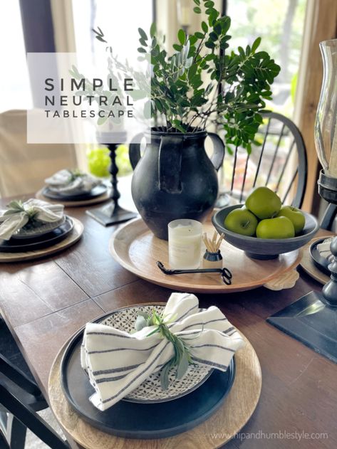 Simple Dining Room Table Scape Inspiration * Hip & Humble Style Table Scapes Everyday Dining Rooms, Table Scapes Everyday, Simple Dining Room Table, Build A Barn Door, Simple Dining Room, Table Settings Everyday, Building A Barn Door, Diy Barn, Dining Room Style