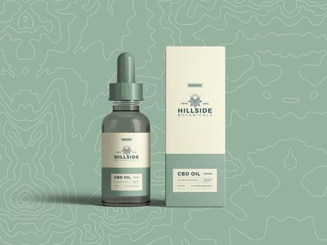 Hillside CBD Oil Tincture by Charles Honig on Dribbble Cosmetic Packaging Design, Skincare Packaging, Cosmetic Design, Packaging Labels Design, Naha, Creative Packaging, Cosmetic Packaging, Packaging Design Inspiration, Packaging Labels