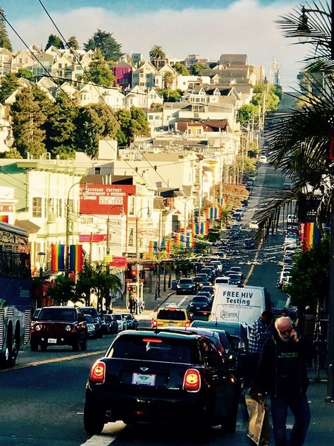 The colourful street of Castro District, SF 7 Seas, San Fran, The Empress, Sacramento, West Coast, Times Square, Brooklyn, Street Art, San Francisco