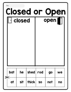 Open Syllables Anchor Chart, Closed Syllables Worksheet, Closed Syllable Anchor Chart, Open And Closed Syllables Worksheets, Closed Syllable Activities Free, Open Syllable Anchor Chart, Open Closed Syllables Activities, Open Vs Closed Syllables, Open And Closed Syllables Anchor Chart