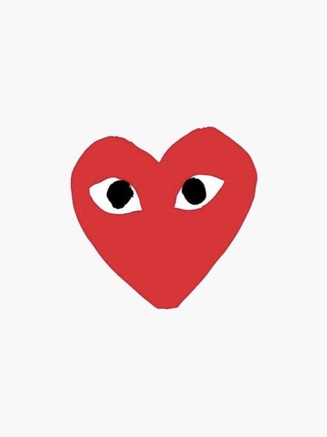 Red Heart With Eyes, Heart With Eyes, Arte Doodle, Indie Drawings, Eyes Wallpaper, Heart Poster, Brand Stickers, Heart Drawing, Preppy Wallpaper