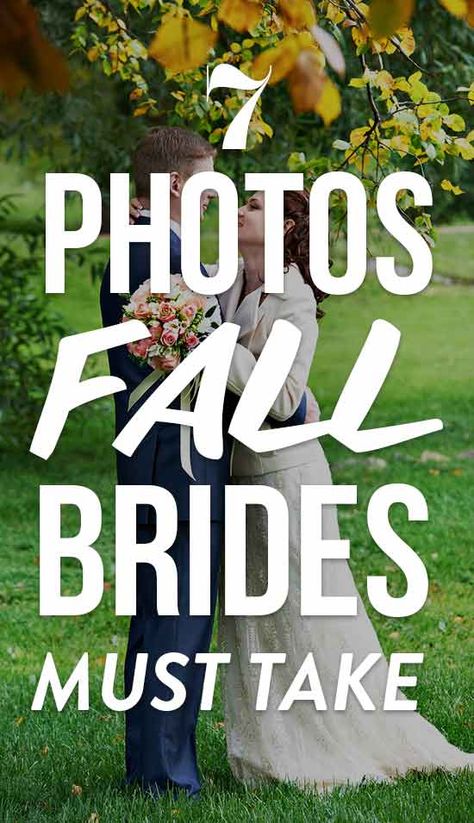 7 Amazing Wedding Photos Every Fall Bride Must Take Read on to find out the wedding photos every fall bride MUST take. You'll thank yourself later #wedding #weddingtips #weddingideas #weddingadvice #weddingplanning #weddingaccessories #winterweddings #bride #groom #bridalhairstyles #bridalhair #bridalgowns #weddingdresses #bridesmaid #bridesmaiddresses Fall Wedding Poses Photo Ideas, Fall Wedding Photoshoot Ideas, Small Wedding Picture Ideas, Fall Wedding Picture Ideas, Family Photos At Wedding, Fall Wedding Photo Ideas, Fall Wedding Pictures, Wedding Photos Bride And Groom, Fun Wedding Pictures