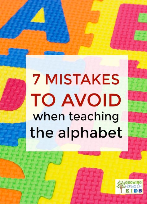 7 Mistakes to Avoid When Teaching the Alphabet to your preschooler. via @growhandsonkids Phonics Strategies, Teaching Abcs, Alphabet For Toddlers, Teaching Toddlers, Preschool Literacy, Teaching Letters, Alphabet Activities Preschool, Teaching The Alphabet, Struggling Readers