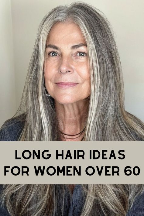 Long, straight hair is pretty, but if you’re tired of the same ole, same ole, it’s time to break out the hair tools and get to work! These rounded layers are surprisingly easy to obtain but make a big statement. Click here to check out more best long hairstyles for women over 60. How To Do Long Hair, Grey Straight Hair, Long Hair Layered Haircut Straight, Long Gray Hair Styles, Long Grey Hair Styles, Easy Fine Hair Hairstyles, Long Layers Around Face, Long Hair For Older Women Over 50, Easy Long Haircuts