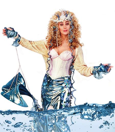 Cher Mermaid Costume Cher Mermaids, Michael Schoeffling, Cher Costume, Cher Outfits, Mermaid Movies, Cher Photos, Celebrity Costumes, Christina Ricci, Winona Ryder