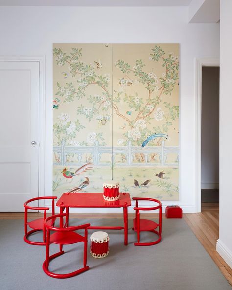 Can you believe this kids set is vintage Ikea? 😍 Found on @archdigest - A Modern-Design Oasis in a Pedigreed 1928 Manhattan Tower Primary Colours, Interior Minimalista, Ad Magazine, Grey Rug, Dresser Decor, Pastel Colours, Cheap Decor, Architectural Digest, Cheap Home Decor