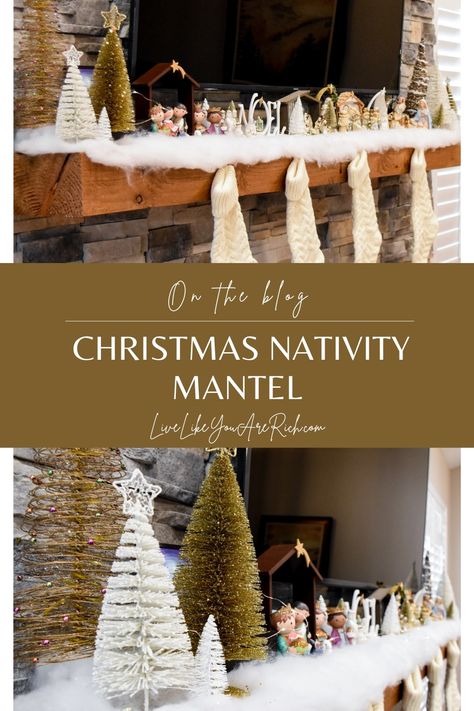 This is my Christmas Nativity Mantel for 2021. Every Christmas I like to move around my decorations and create new mantel themes. This year, I placed most of my nativities on this Christmas Nativity Mantel. Nativity Scene Mantle Display, Nativity Mantle Decor, Nativity On Mantle, Nativity Scene On Mantle, White Nativity Scene Display, Nativity Mantel Ideas, Christmas Manger Ideas, Nativity Decorations Christmas, Nativity Scene Decor Ideas