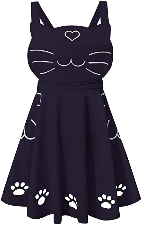 Cosplay Halloween Costumes, Embroidery Cute, Cat Dress, Heart Cat, Sailor Dress, Cat Fashion, Kawaii Dress, Cat Dresses, Suspender Skirt