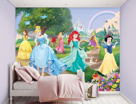 Disney Princess Wall Mural 45354 - NOW AVAILABLE - Walltastic Anime Princess Wallpaper, Disney Bedrooms Kids, Cute Anime Princess, Princess Wall Mural, Princess Themed Bedroom, Wall Murals For Kids, Princess Mural, Murals Wall Art, Disney Wall Murals