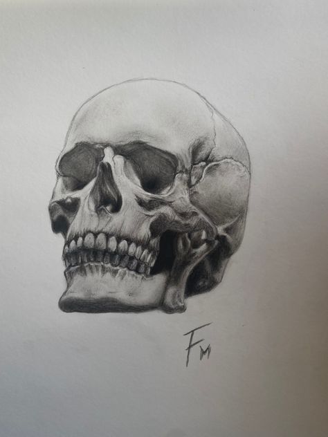 #charcoal #drawing #drawingideas #art #pencil #skull #skulldrawing Sideways Skull Drawing, Skull Charcoal Drawing, Skull Shading, Charcoal Skull, Skull References, Skull Drawing Sketches, Pencil Tattoo, Prismacolor Drawing, Skull Drawings