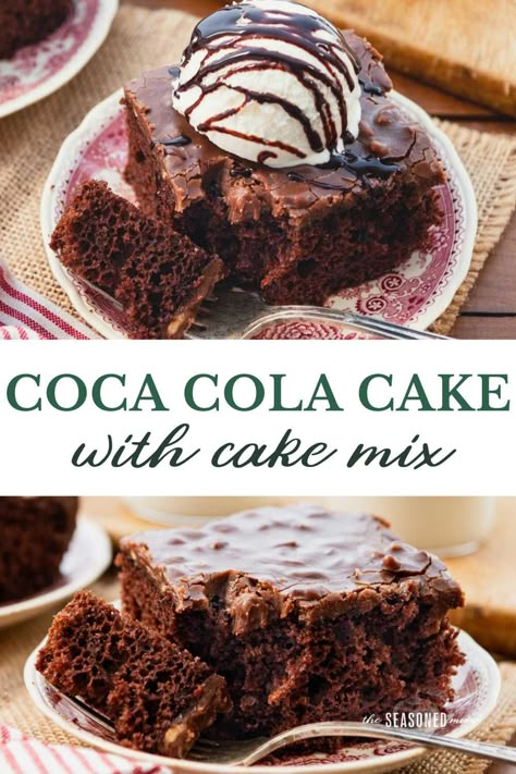 Cocoa Cola Cake, Chocolate Box Cake, Chocolate Cake Mix Recipes, Coke Cake, Fluffy Chocolate Cake, Southern Recipes Desserts, Cocoa Cola, Coca Cola Cake, Sweet Bakes