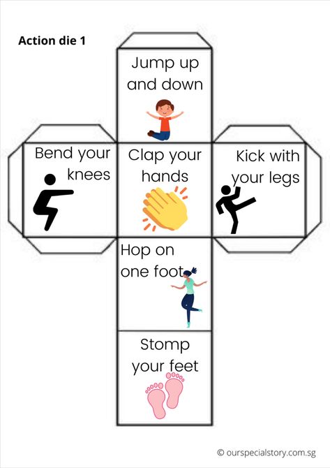 📣 New theme! Time to get up and move with our Body Parts Dice Game! Being aware of one's own body is an important aspect of a child's development. Play this game now! Roll And Move Game, Actions For Kids, Action Game, Body Parts Crafts For Kids, Body Parts For Kids Activities, Parts Of The Body Activities, Parts Of Body Activity For Kindergarten, Part Of The Body For Kids, Roll The Dice Game