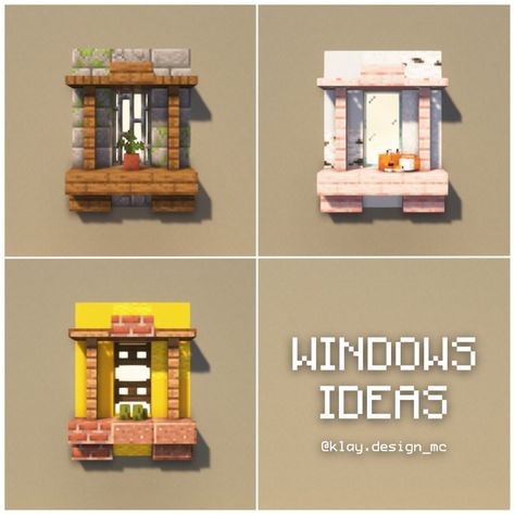 WINDOWS IDEAS | Hey! Here’s three ideas of medieval, cherry and rustic themed windows you should try! 😌Let me know what do you think about … | Instagram Minecraft Apocalypse, Minecraft V, Minecraft Idea, Windows Ideas, Rumah Minecraft Sederhana, Minecraft Structures, Minecraft Interior Design, Bangunan Minecraft, Minecraft Farm