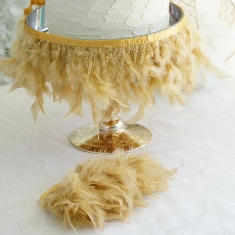 Feathers | eFavormart Roaring 20s Party Decorations, 20s Party Decorations, Red And Green Ornaments, Pearl Vase, Gold Charger Plates, Boho Themed Party, Feather Party, Gold Table Runner, Elegant Table Decorations