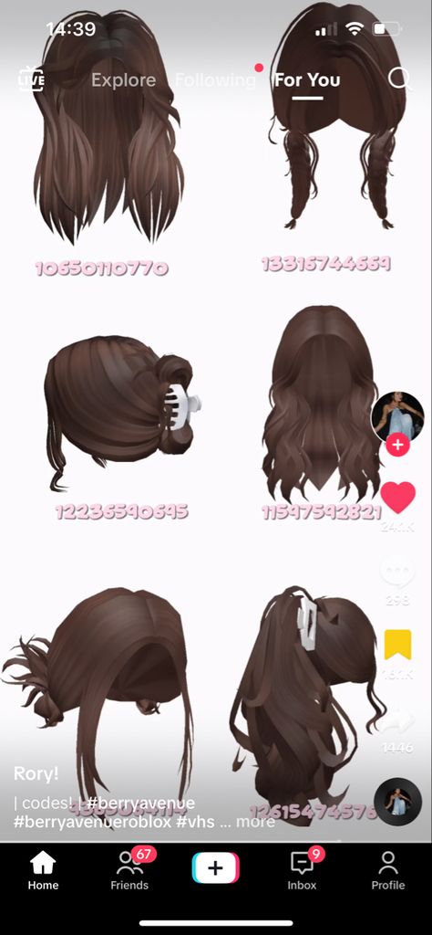 Brown Hair Roblox Id, Brown Hair Id, Cute Blonde Hair, Ed Wallpaper, Brown Hair Roblox, Pelo Cafe, Iphone Wallpaper Cat, Bloxburg Decals Codes Wallpaper, Y2k Hair