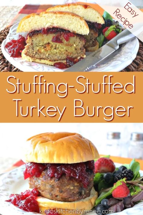 Recipe For Stuffing, Stuffed Turkey Burgers, Easy Burgers, Stuffed Turkey, Cheeseburger Recipe, Turkey Burger Recipes, Turkey Stuffing, Homemade Burgers, Turkey Burger