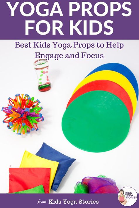 YOGA PROP IDEAS FOR KIDS! And stuff you probably have at home or in the classroom!  Tons of fun and simple ideas to incorporate props into teaching kids yoga.  Keep their attention throughout your class, brain break, or simply at home!  Kids Yoga Stories Kids Yoga Games, Preschool Yoga, Fun Yoga Poses, Kid Yoga Lesson Plans, Kid Yoga, Yoga Poses For Kids, Yoga Lesson Plans, Poses For Kids, Childrens Yoga