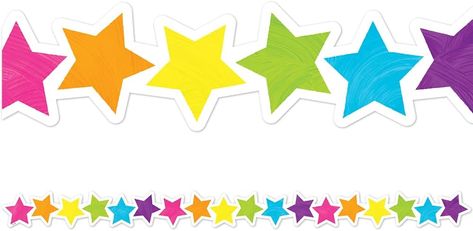 Colorful Star Bulletin Board Border, Star Classroom, Rainbow Classroom, Colorful Decor Star Bulletin Boards, Classroom Rainbow, Bulletin Borders, Stars Classroom, Rules Poster, Classroom Rules Poster, Rainbow Classroom, Book Cover Page, Bulletin Board Borders