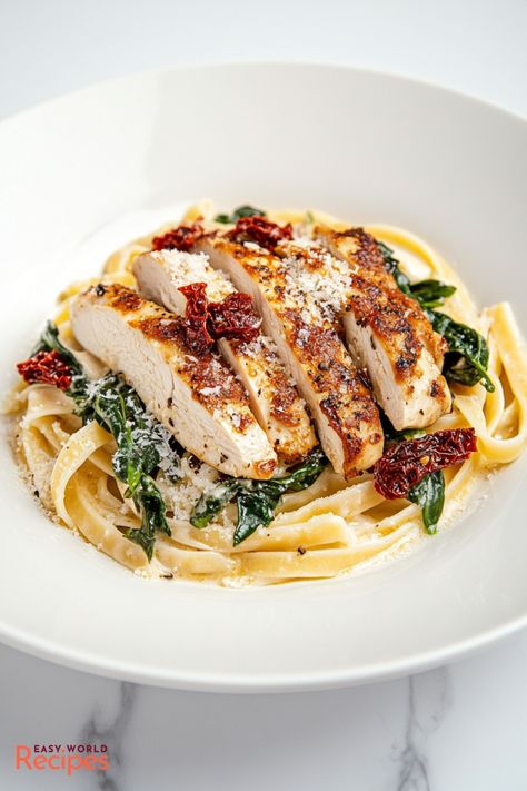 Chicken Florentine is a beautiful and comforting Italian-American dish that combines tender, pan-seared chicken with a rich and creamy spinach sauce. Ideal for both a quick weeknight dinner or a cozy weekend meal, this recipe brings a taste of Italy to your table in under 30 minutes. Pasta With Chicken And Spinach, Pasta Florentine, Italian Meat Dishes, Quiche Florentine, Chicken Florentine Pasta, Chicken Florentine Recipe, Florentine Recipe, Creamy Spinach Sauce, Spinach Sauce