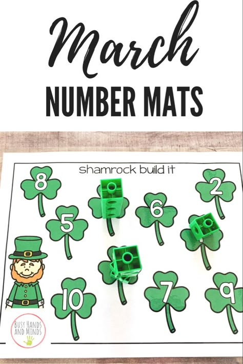 St Patricks Activities, March Lesson Plans, Sant Patrick, March Preschool, March Lessons, Math For Preschool, March Math, March Themes, Lesson Plans For Toddlers