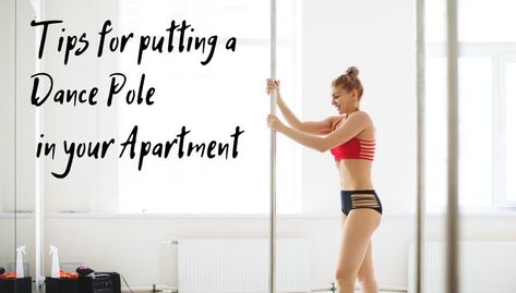 Best Dance Poles For An Apartment With Safe Install Tips | Pole Dance Fitness Oasis At Home Pole Studio, At Home Pole Dance Room, Dancing Pole In Apartment, Bedroom With Pole Dance, Aesthetic Pole Dancing Room, Dance Pole In Bedroom, Dance Room Decor, Pole Installation, Dancing Pole