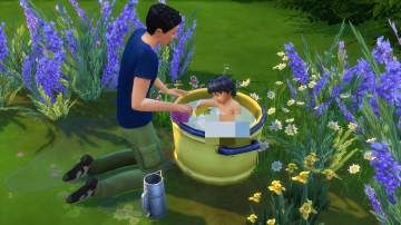 Mod The Sims - Updated! Off grid Toddler/Pet Washtub Sims Challenge, Ts4 Mods, Furniture Cc, Off Grid House, Sims 4 Challenges, Sims 4 Cas Mods, Sims 4 Studio, Sims 4 Mm Cc, Sims 4 House Design