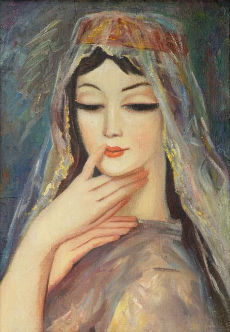 LADO GUDIASHVILI (GEORGIAN 1896-1980) — Important Art & Antiques Auction - Shapiro Auctions Georgian Art Paintings, Georgian Paintings, Georgian Aesthetic, Georgian Culture, Georgian Women, Georgian Art, Ethnographic Art, North And South, Historical Art