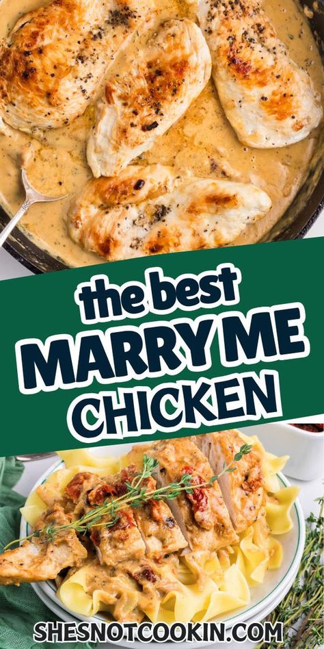 This delicious Marry Me Chicken recipe marries tender, juicy chicken in a parmesan cream sauce with sundried tomatoes. It's a rich, flavorful dish the whole family will love! Add it to your next meal planning session! Easy Comfort Food Dinners, Marry Me Chicken Recipe, Easy Family Dinner, Marry Me Chicken, Parmesan Cream Sauce, Chicken Easy, Sundried Tomatoes, Dinner With Ground Beef, Fall Dinner Recipes