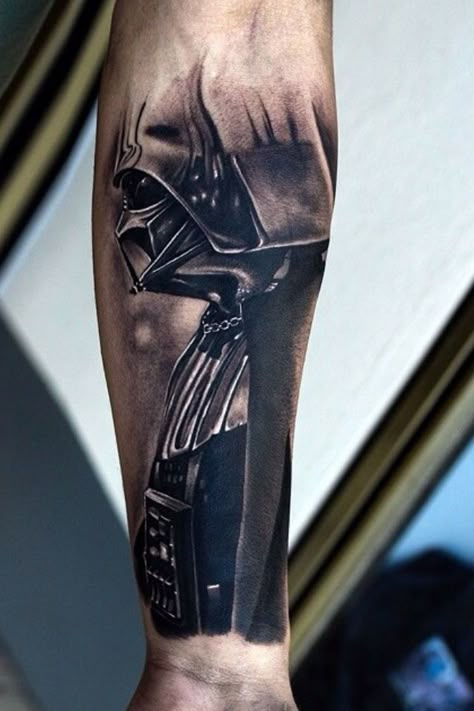 Star Wars Tattoo Sleeve, Darth Vader Tattoo, Tattoo Lounge, Mangas Tattoo, Star Wars Design, Geek Tattoo, Star Wars Tattoo, Best Sleeve Tattoos, Great Tattoos