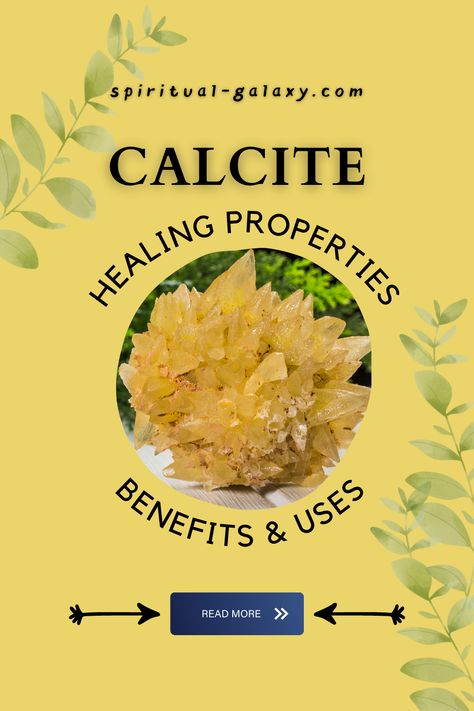 Calcite Meaning, Crystal Healing Chart, Quartz Properties, Crystal Work, Calcite Crystal, Gem Stones, Healing Crystals, Healing Properties, Crystals And Gemstones