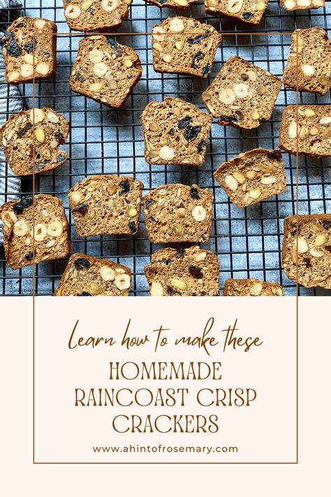 Full of flavor, texture & crunch. These copycat Homemade Raincoast Crisp Crackers are easy to make. Easy to customize. They rival the expensive crispy crackers found in high-end markets. A Hint of Rosemary #ahintofrosemary #appetizer #snack #bread #charcuterie #cheeseboard Artisan Crisps Recipe, Crisp Bread Toppings, Raincoast Crisps Recipe, Homemade Whole Grain Crackers, Raincoast Crisps, Snack Bread, Crispy Crackers, Bread Rolls, Crackers