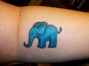 Blue elephant tattoo Little Elephant Tattoos, Elephant Tattoo Meaning, Cute Elephant Tattoo, Elephant Outline, Animals Tattoo, Elephant Tattoo Design, Baby Elefant, Small Elephant, Elephant Tattoo