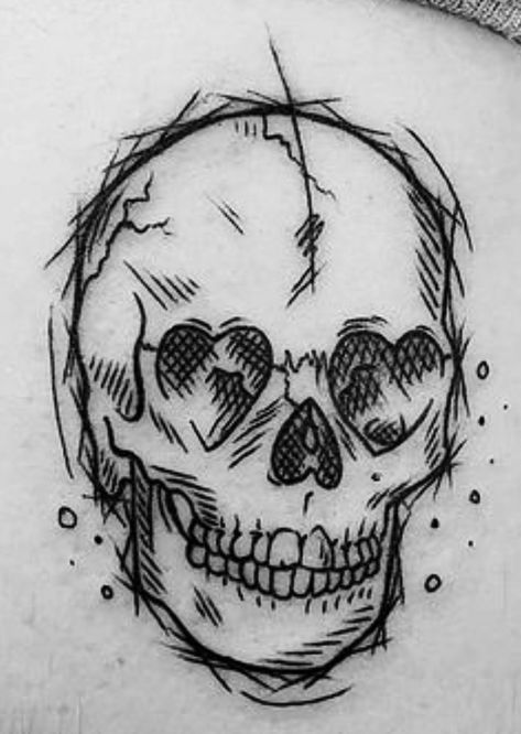 Ac Skull With Heart Eyes Tattoo, Tattoo With Heart, Drawing Heart, Heart Eye, Skull Drawing, Eye Tattoo, Window Painting, Heart Eyes, Skull Tattoo