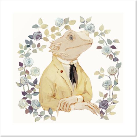 Portrait of a White Lizard -- Choose from our vast selection of art prints and posters to match with your desired size to make the perfect print or poster. Pick your favorite: Movies, TV Shows, Art, and so much more! Available in mini, small, medium, large, and extra-large depending on the design. For men, women, and children. Perfect for decoration. White Lizard, Dragon Design, Drawing Inspiration, Animal Art, The White, Art Inspo, Cute Art, Gentleman, Art Reference