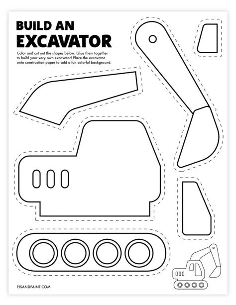 Printable Cutouts, Construction Printables, Construction Hat Template, Construction Crafts For Toddlers, Construction Vehicles Printables Free, Construction Theme Printables, Construction Theme Preschool Activities Free Printable, Build An Astronaut Printable, Train Crafts