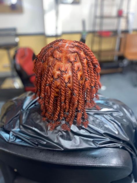 Dark Ginger Locs, Ginger Locs Men, Ginger Dreads Men, Ginger Invisible Locs, Locs Ginger, Orange Locs, Ginger Dreads, Orange Dreads, Real Locs