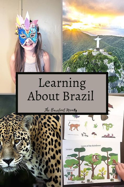 Information, activities, crafts, recipes, resources, and more for learning about Brazil with your kids or students. Includes a free printable layers of the Amazon Rainforest activity! Brazil Preschool Activities, South America Activities For Preschool, Amazon Rainforest Activities, Brazil Crafts For Preschool, Amazon Rainforest Crafts For Kids, Brazil Art Projects For Kids, Amazon Rainforest Crafts, Brazil Activities For Kids, Brazil Crafts For Kids