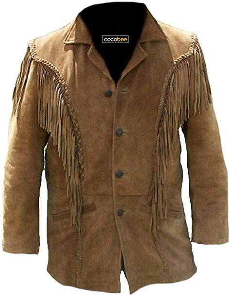 Cowboy Leather Jacket, Native American Jackets, Cowboy Jacket, Suede Leather Jacket, Fringe Leather Jacket, Western Jacket, Men Suede, Stylish Coat, Leather Wear