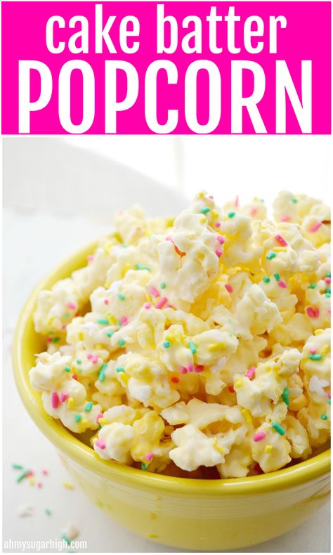 Easter Popcorn Balls, Funfetti Popcorn, Fun Easter Snacks, Cake Batter Popcorn, Easter Popcorn, Popcorn Mix, Sweet Popcorn, Easter Sweets, Easter Snacks